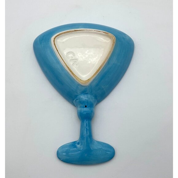 Clay Art Martini Glass Shaped Olive or Bar Snack Ceramic Serving Dish - Picture 4 of 5
